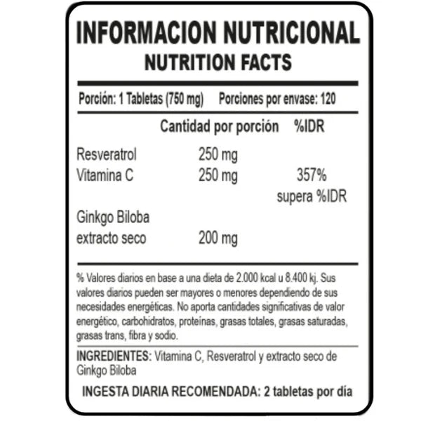 RESVERATROL 120 Cápsulas | Rinde 2 meses
